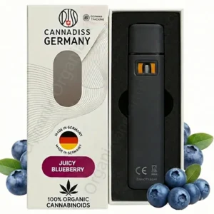 Вейп з канабісом Cannadiss Blueberry 2 мл, USB-C, 0% THC — вигляд упаковки